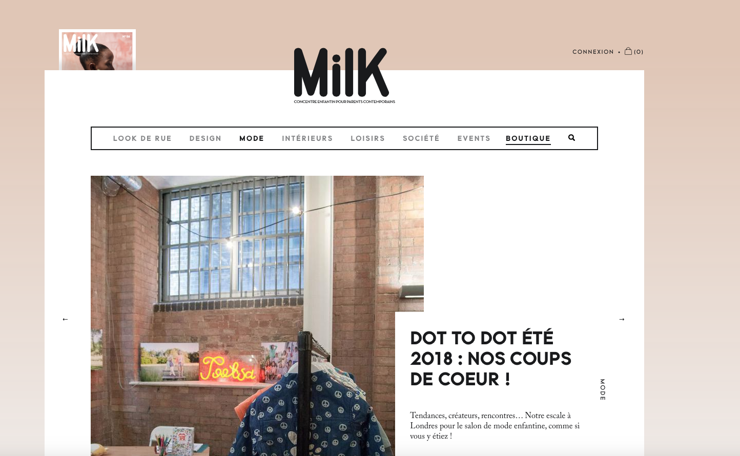 MILK MAGAZINE CLAUDE AND CO DOT TO DOT