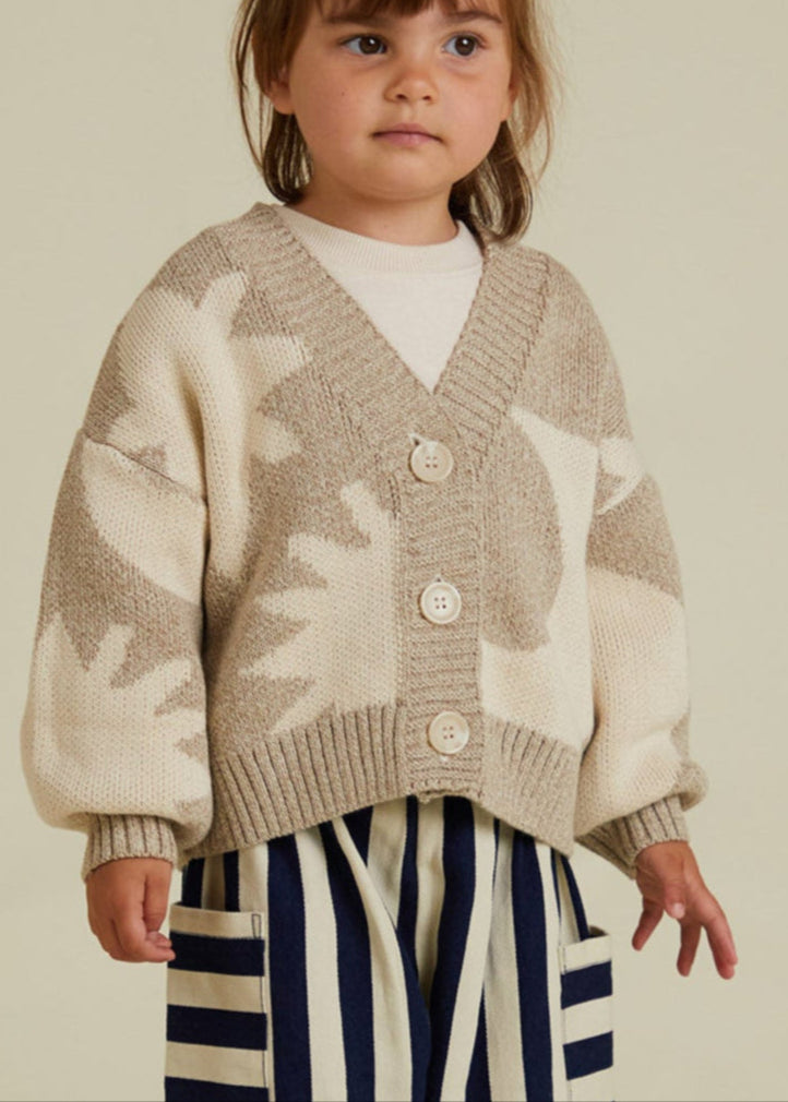 Abstract Neutral Moon Star Cardigan - front