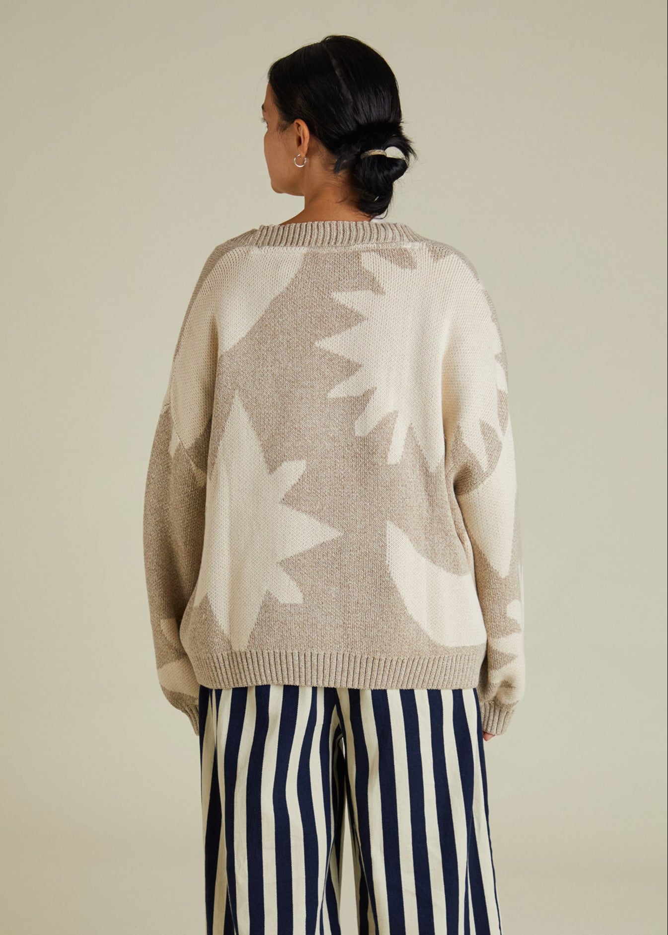 Abstract Neutral Moon Star Cardigan Adult - back