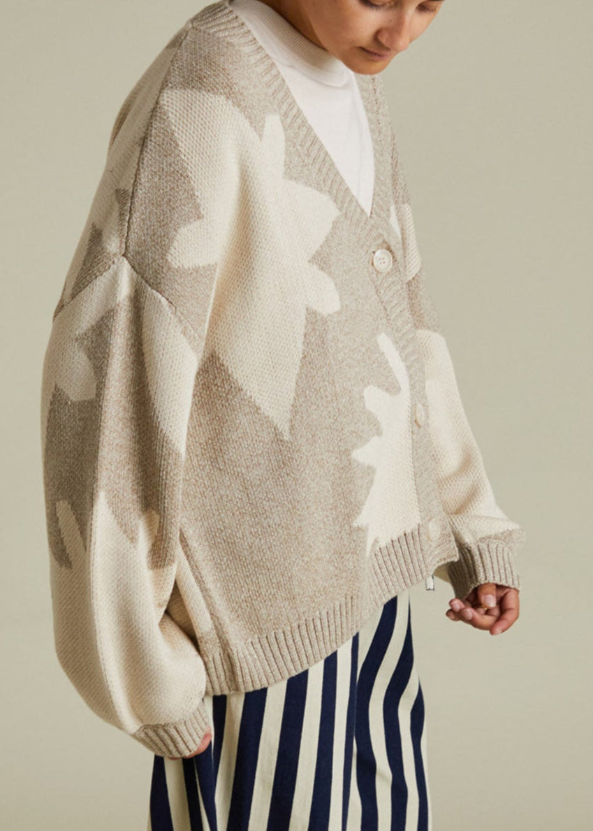 Abstract Neutral Moon Star Cardigan Adult - side