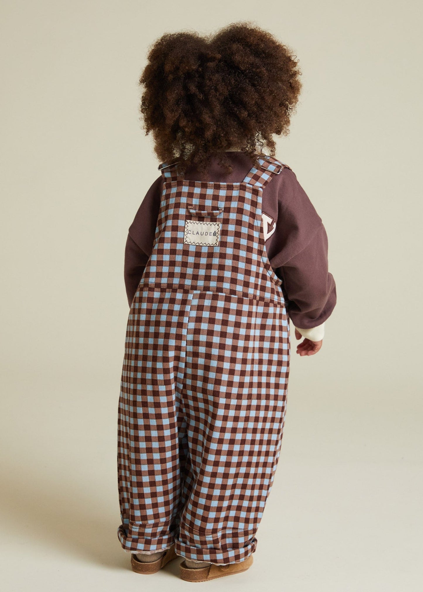 August Sky Gingham Dungaree - back full