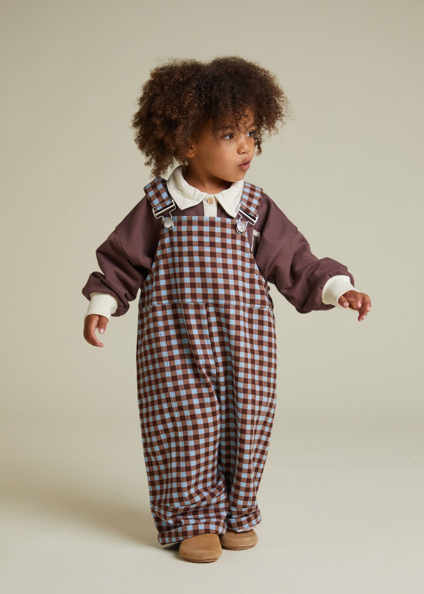 August Sky Gingham Dungaree - full