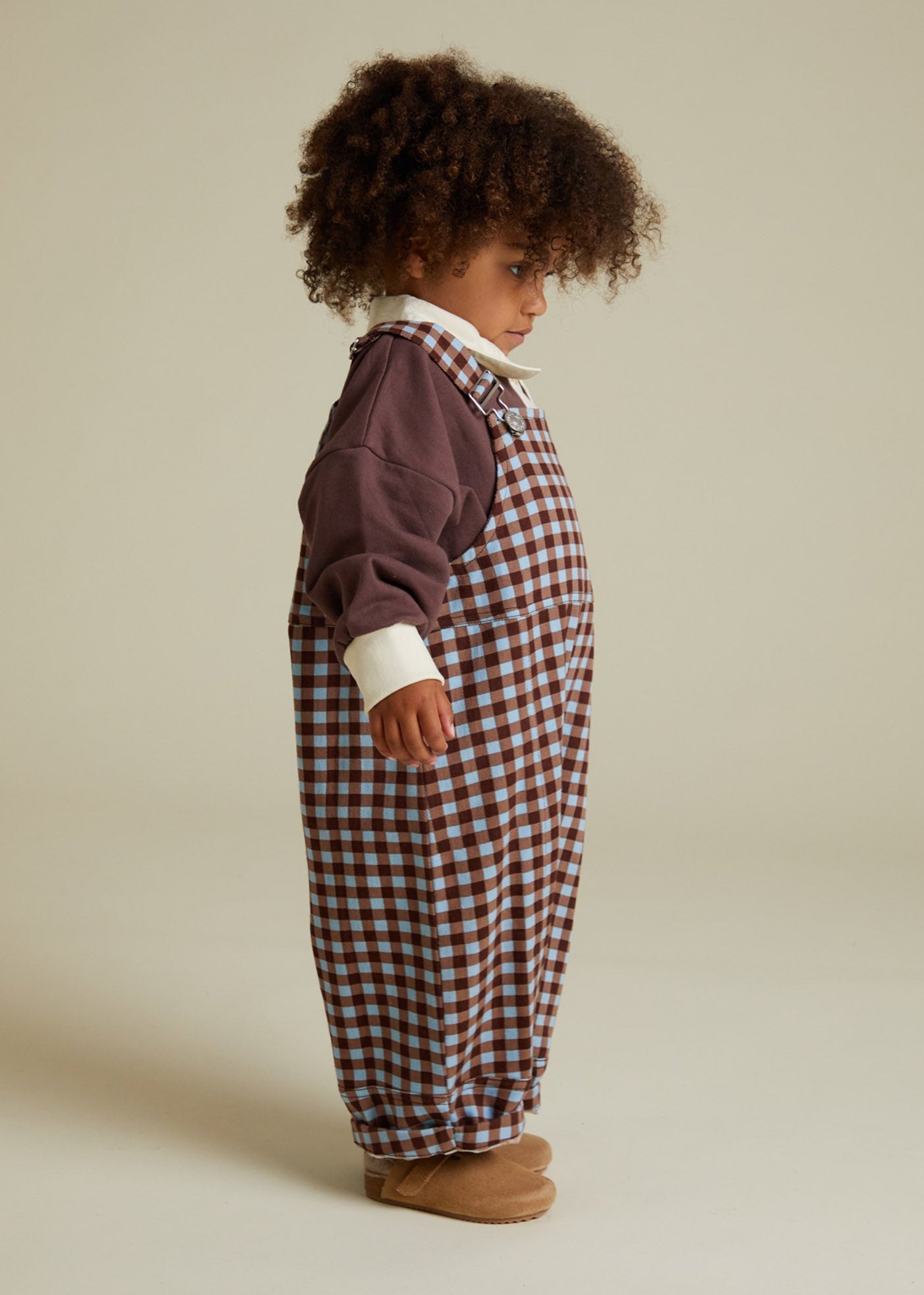 August Sky Gingham Dungaree - side