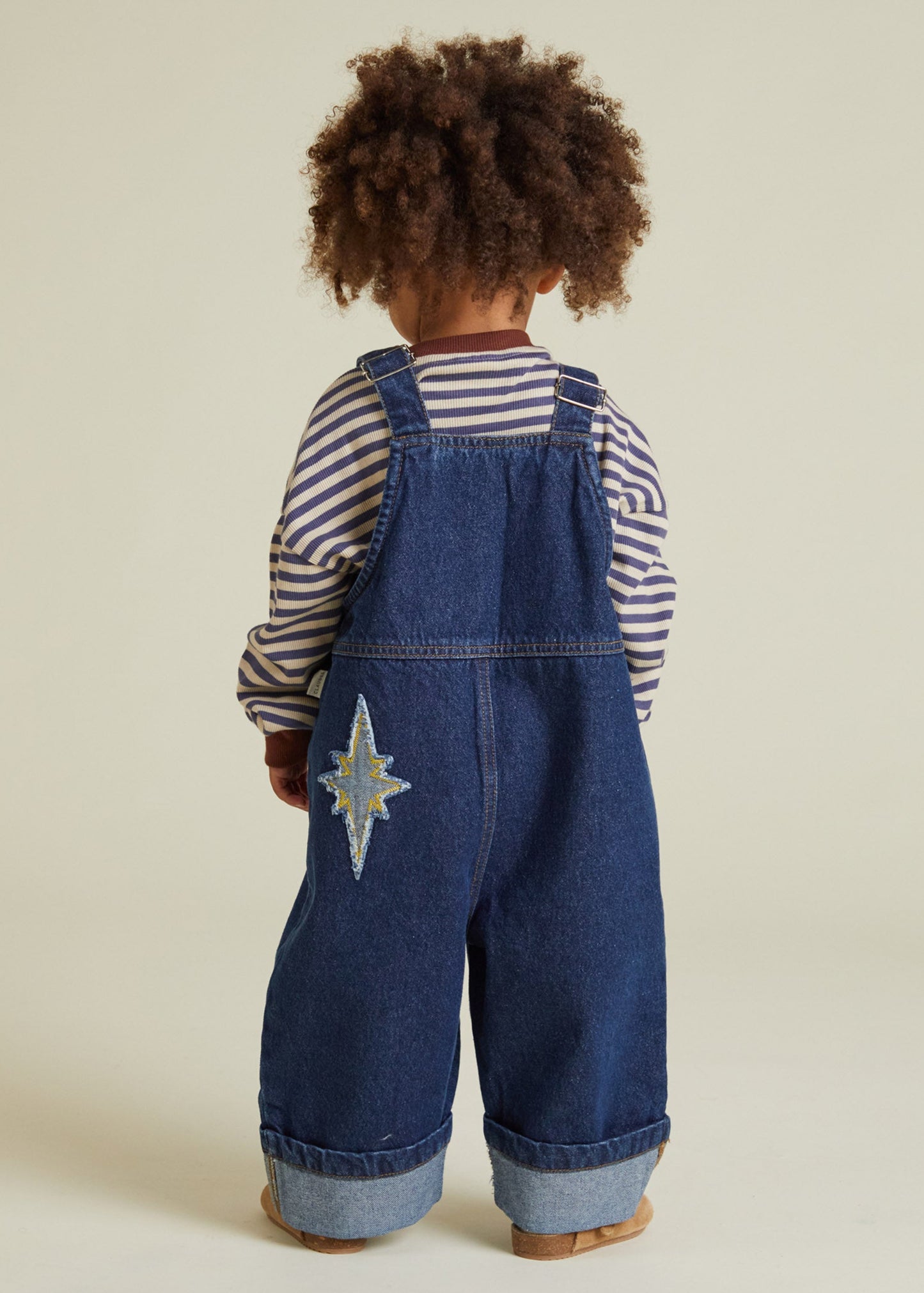 Blythe Indigo Denim Patch Dungaree - back