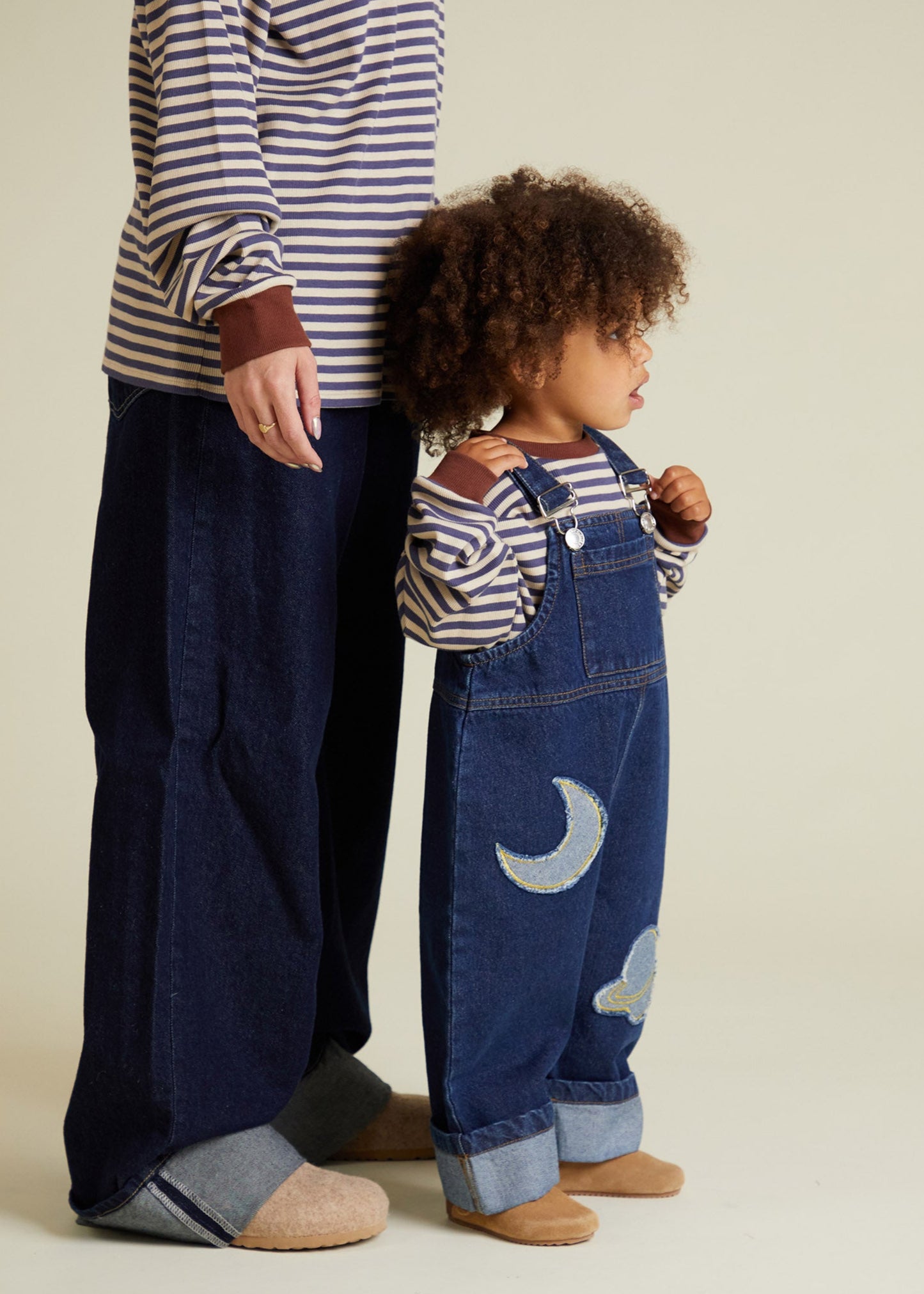 Blythe Indigo Denim Patch Dungaree - mini