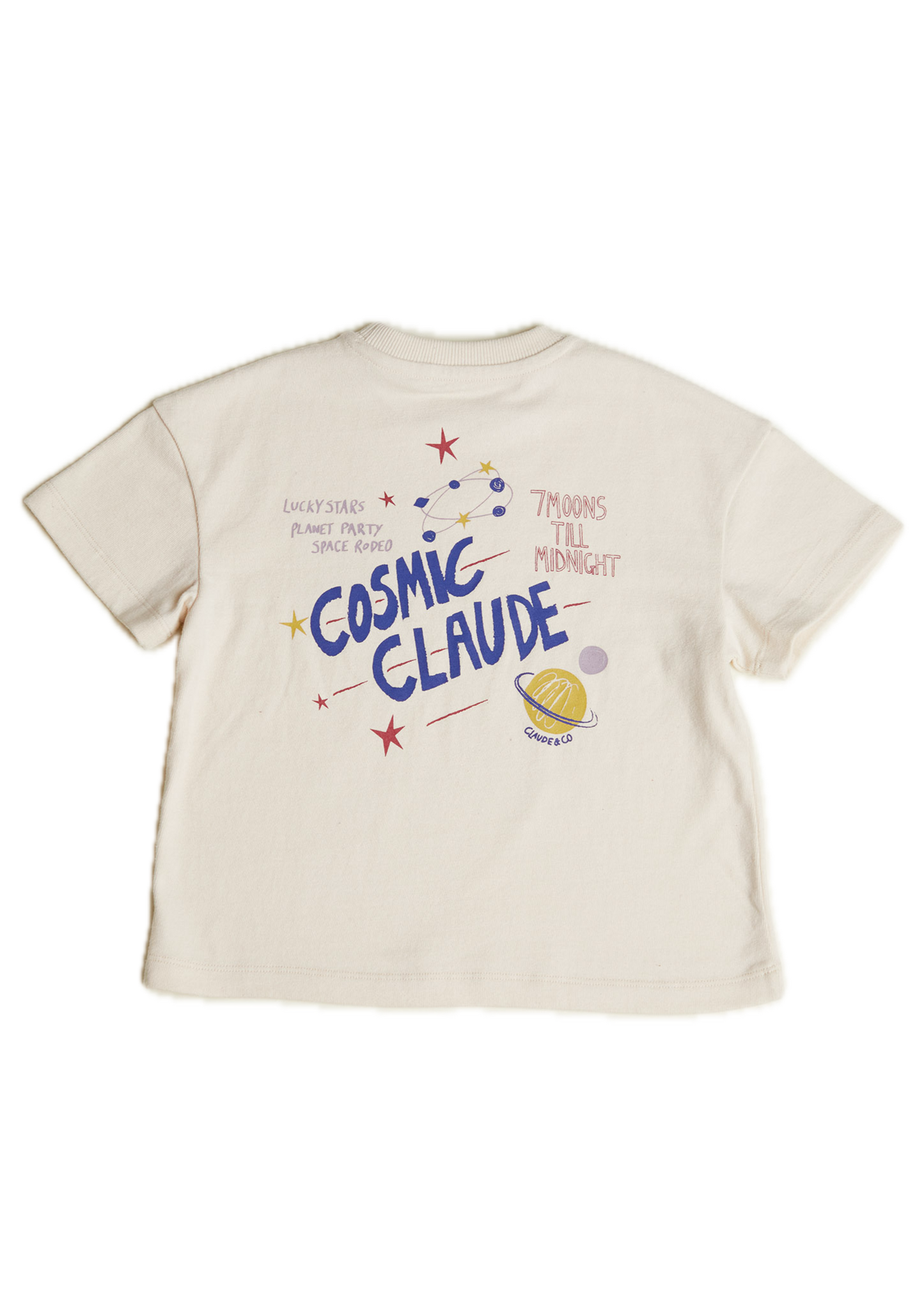 Cosmic Claude Tee - flat lay - back