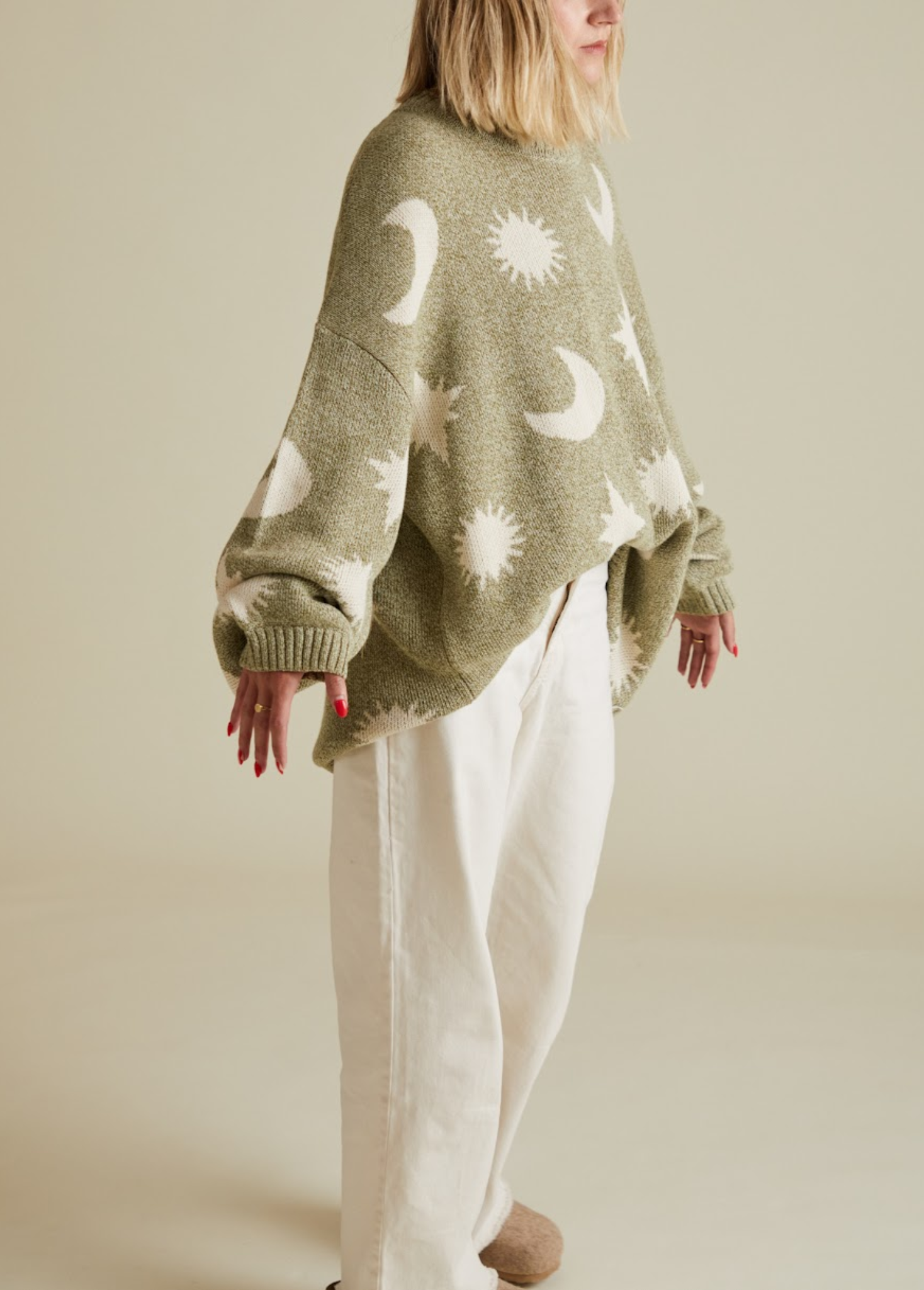Cozmo Matcha Moon Star Sweater Adult – Claude & Co