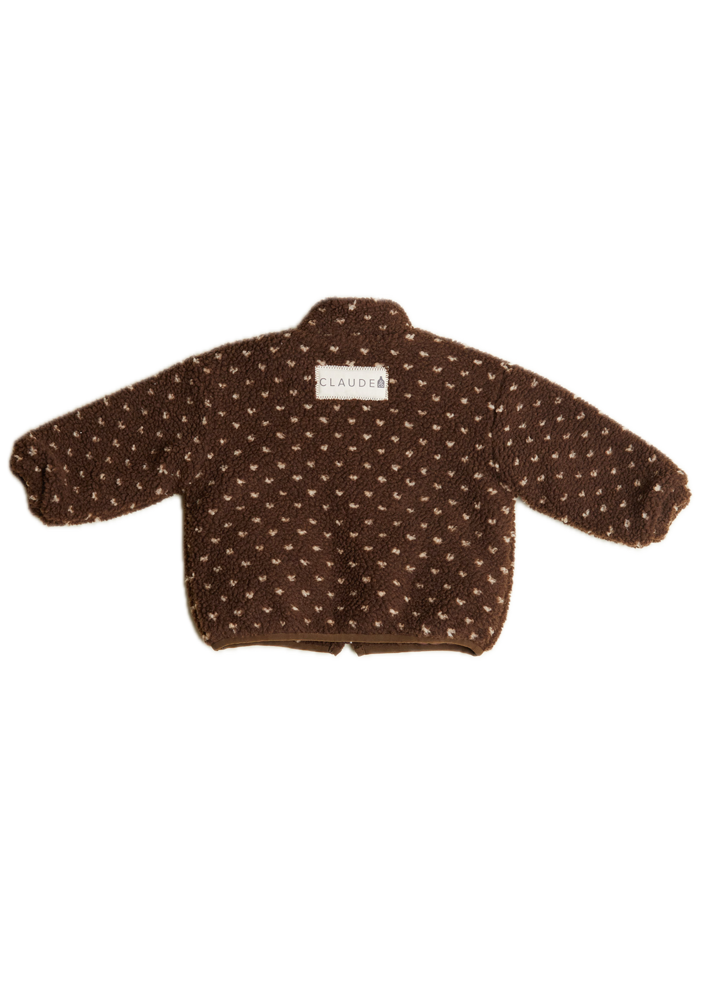 Drew Chocolate Spot Borg Jacket - flat lay - back