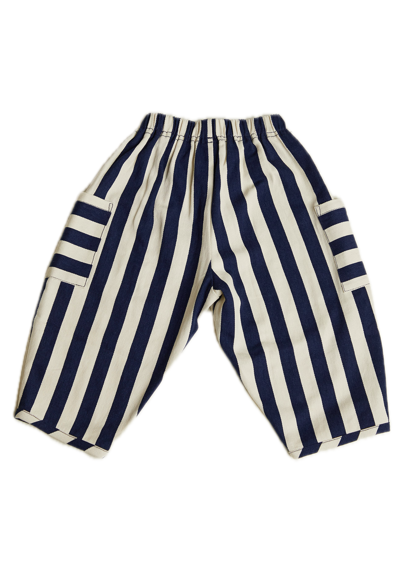 Emerson Midnight Stripe Trouser - flat lay - back