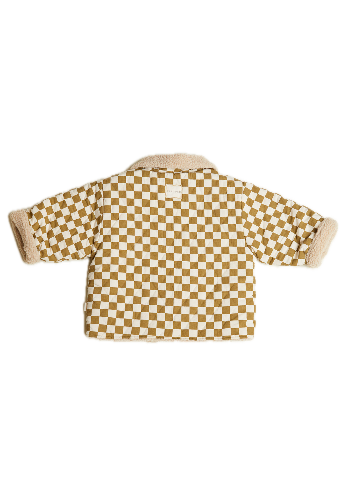 Emery Coco Checkerboard Coat - flat lay - back