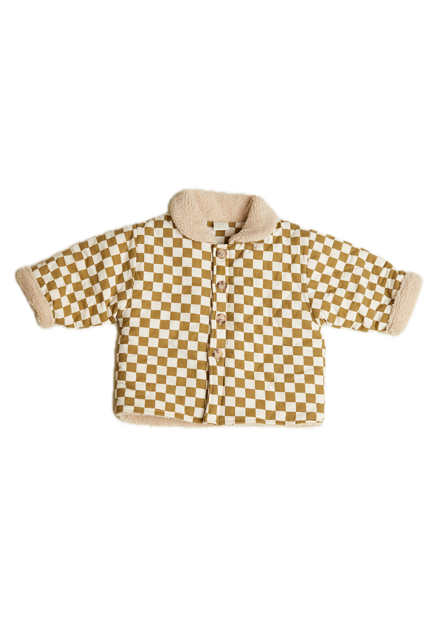 Emery Coco Checkerboard Coat - flat lay - front