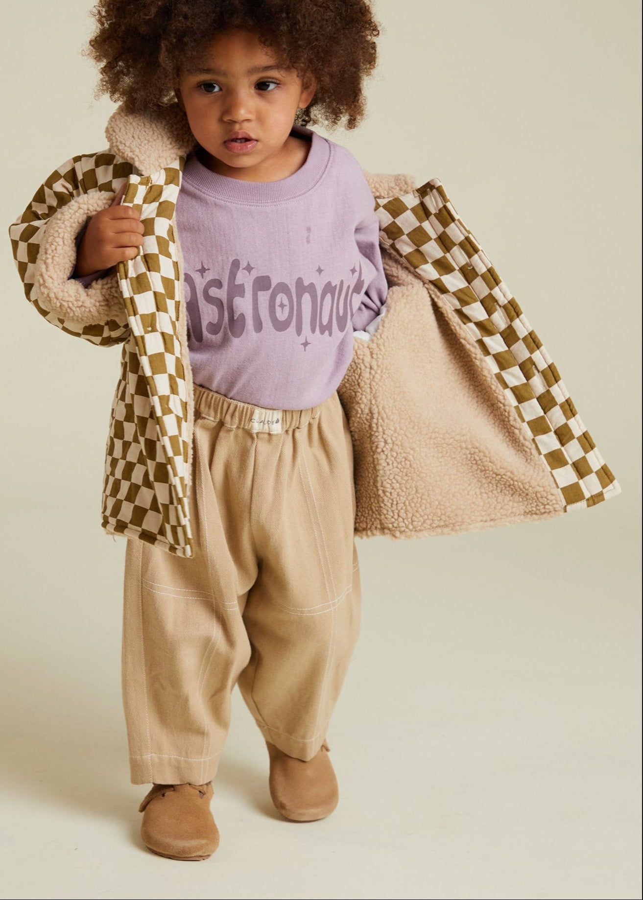 Emery Coco Checkerboard Coat - inside