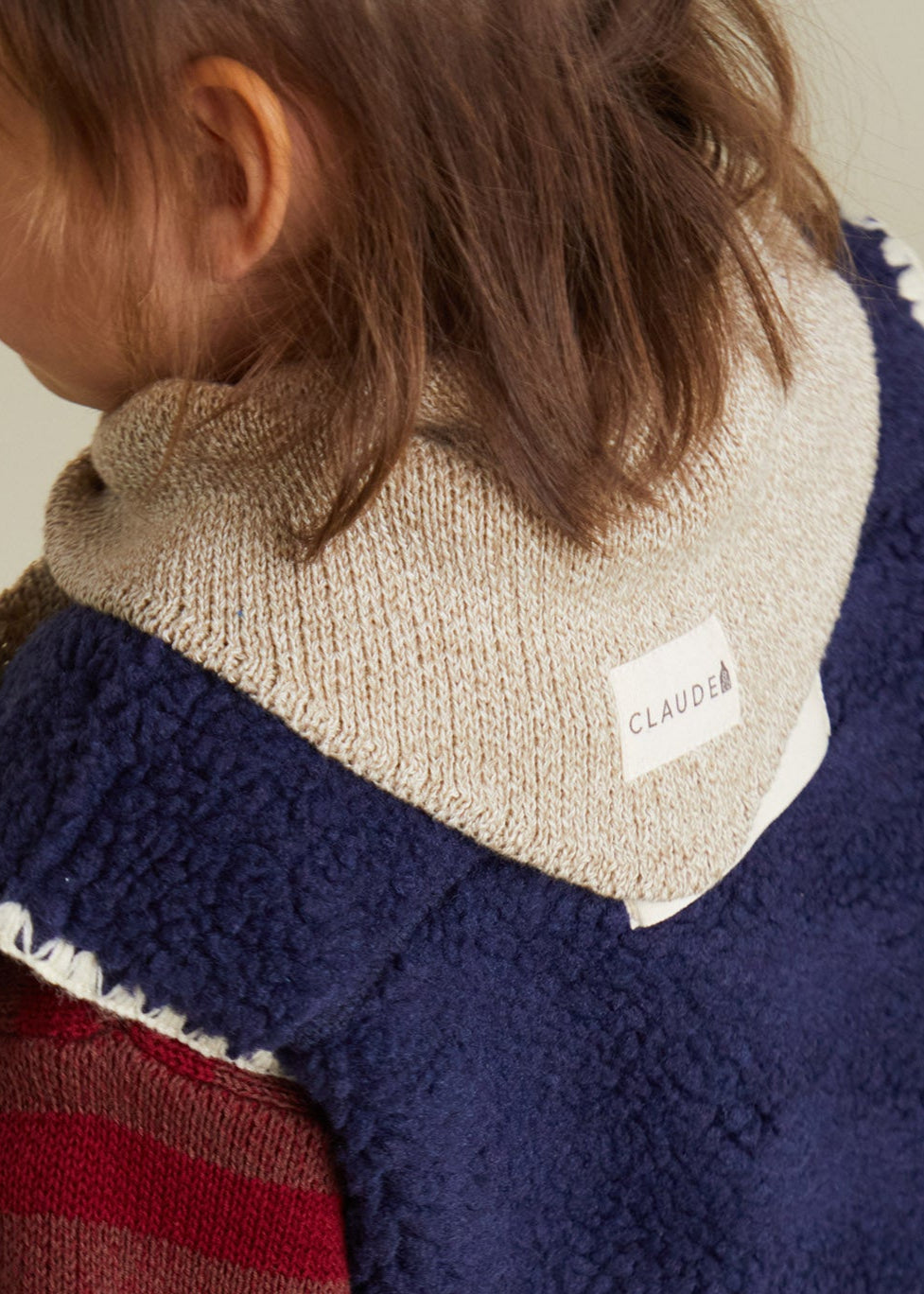 Hady Neutral Knit Neckerchief - back