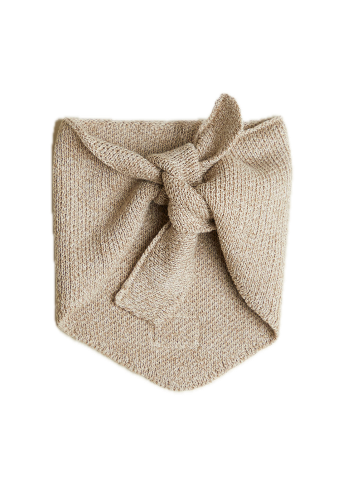 Hady Neutral Knit Neckerchief - flat lay