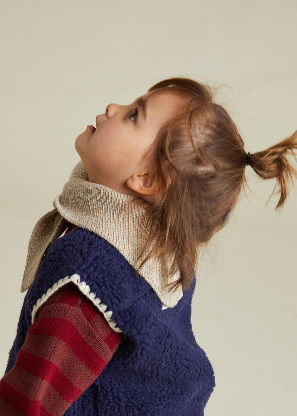 Hady Neutral Knit Neckerchief - side