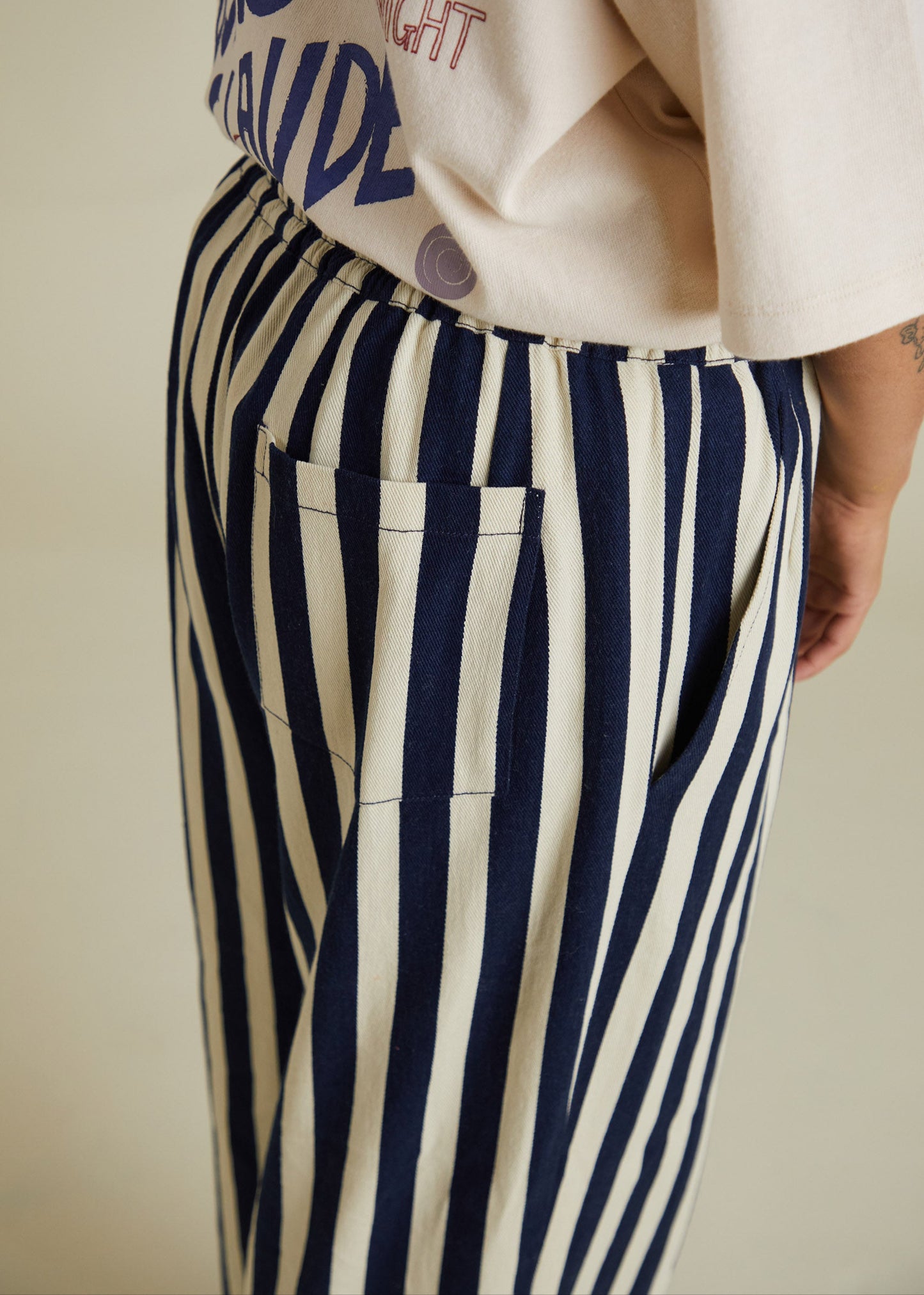Lowe Midnight Stripe Trouser Adult - back pocket