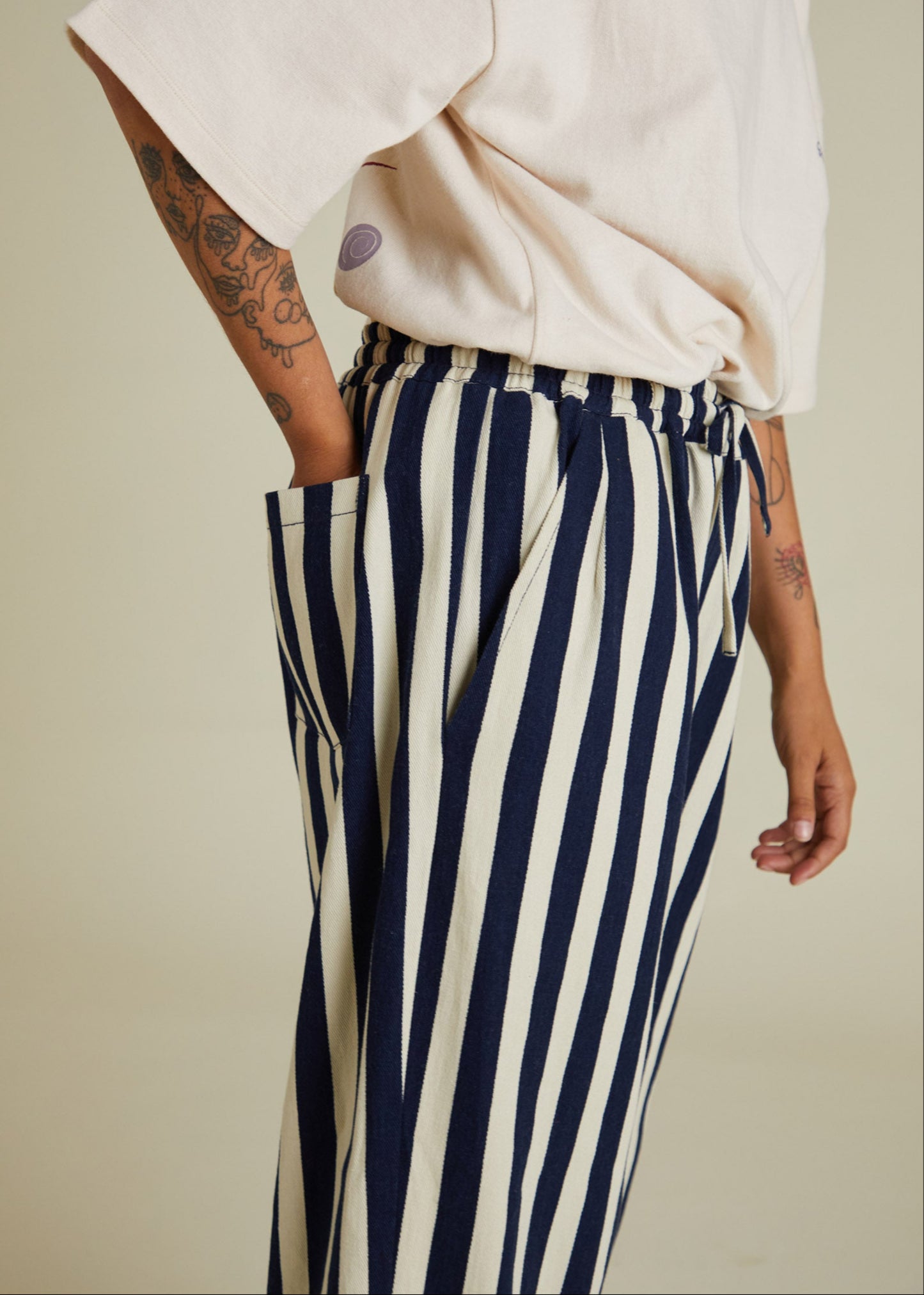 Lowe Midnight Stripe Trouser Adult - side pocket
