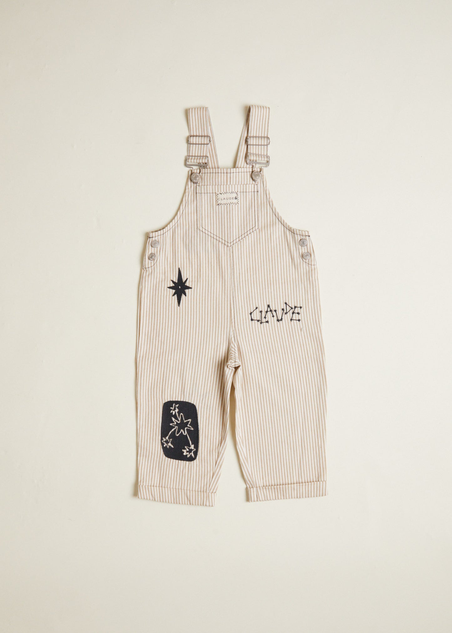Piper Sand Stripe Dungaree Front Cut Out