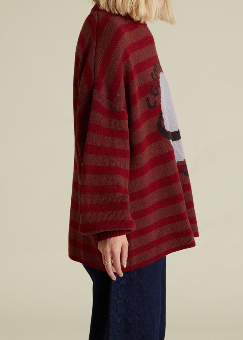 Saturn Maroon Sweater Adult - side