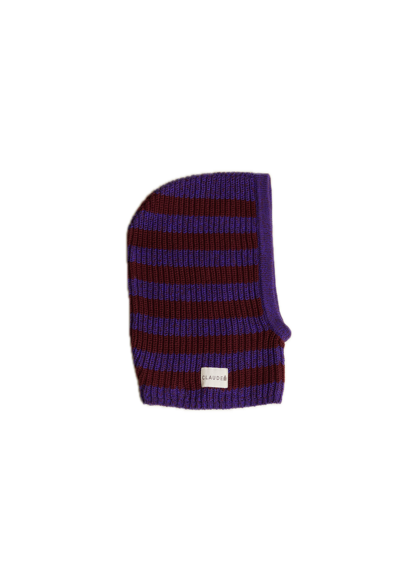 Sutton Plum Stripe Balaclava - flat lay