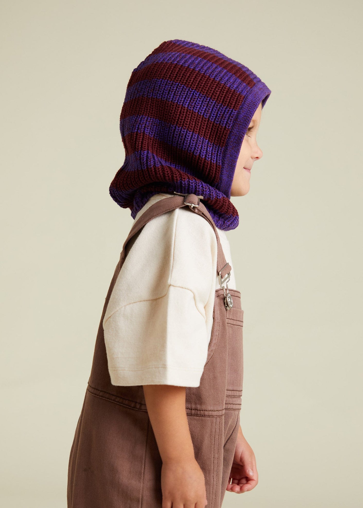 Sutton Plum Stripe Balaclava - side