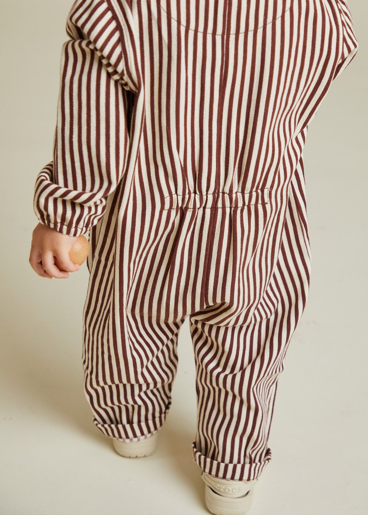 Syd Maroon Stripe Boilersuit - back