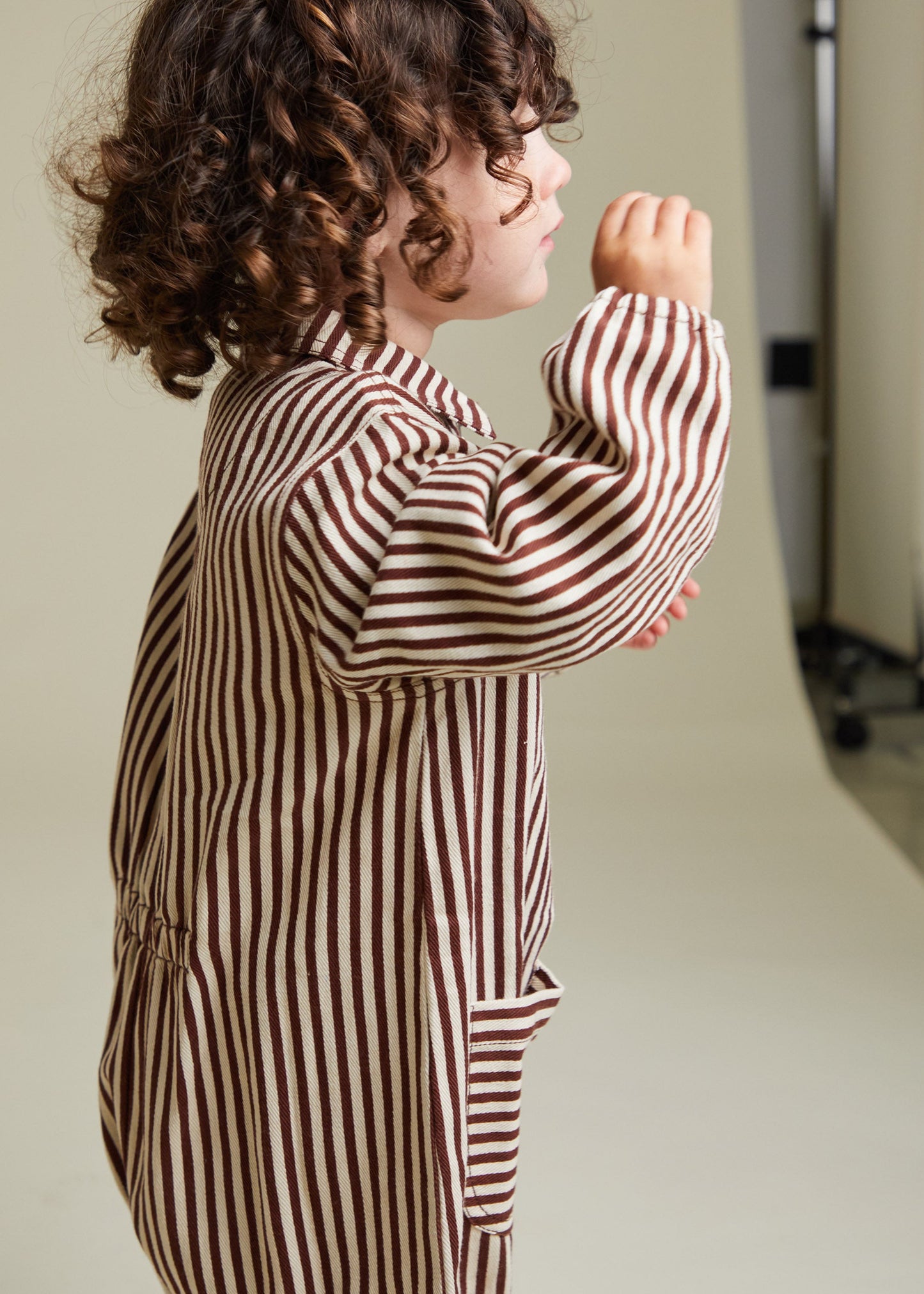Syd Maroon Stripe Boilersuit - detail