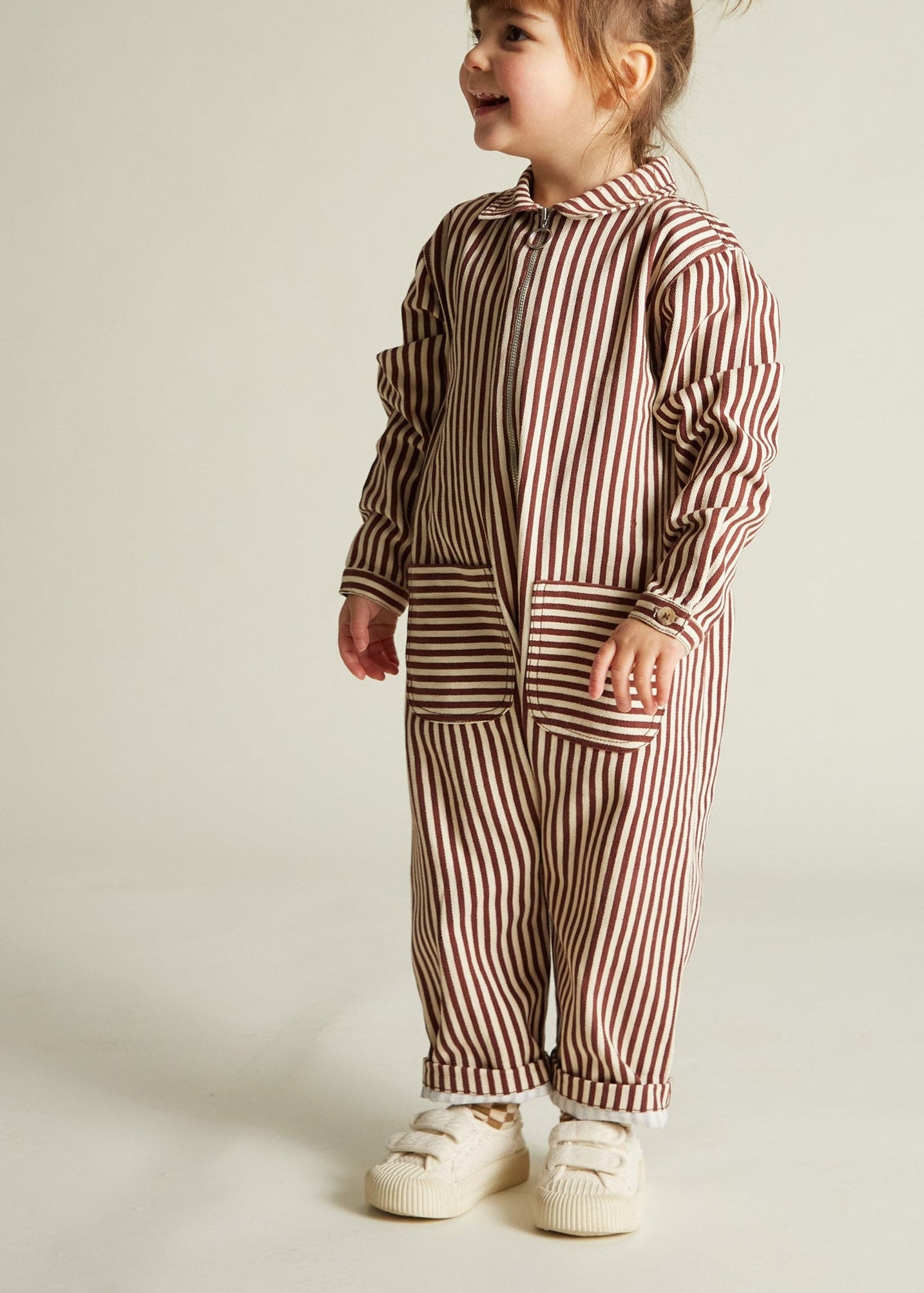 Syd Maroon Stripe Boilersuit - full