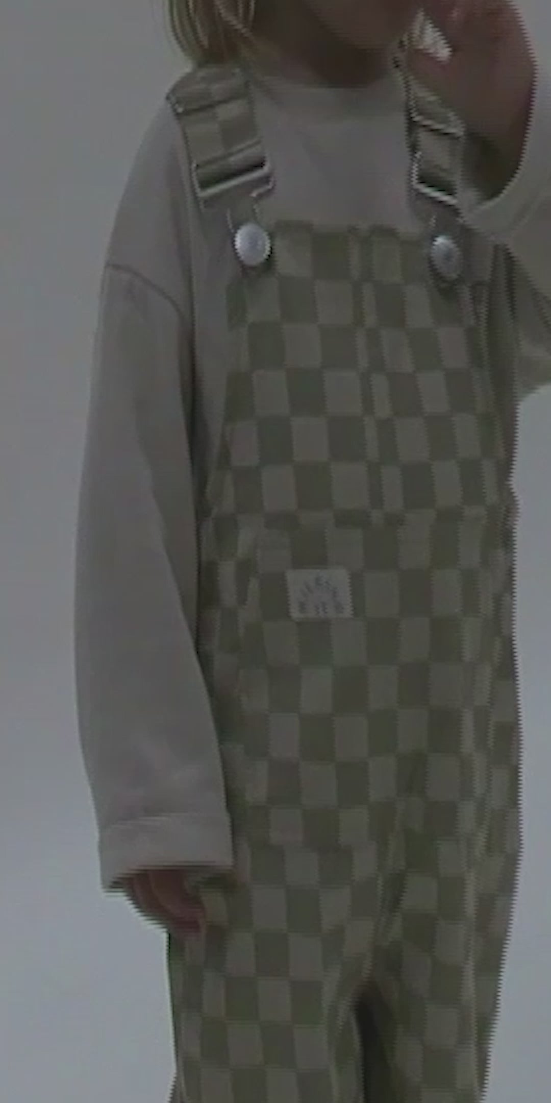 Cecile Olive Check Dungaree