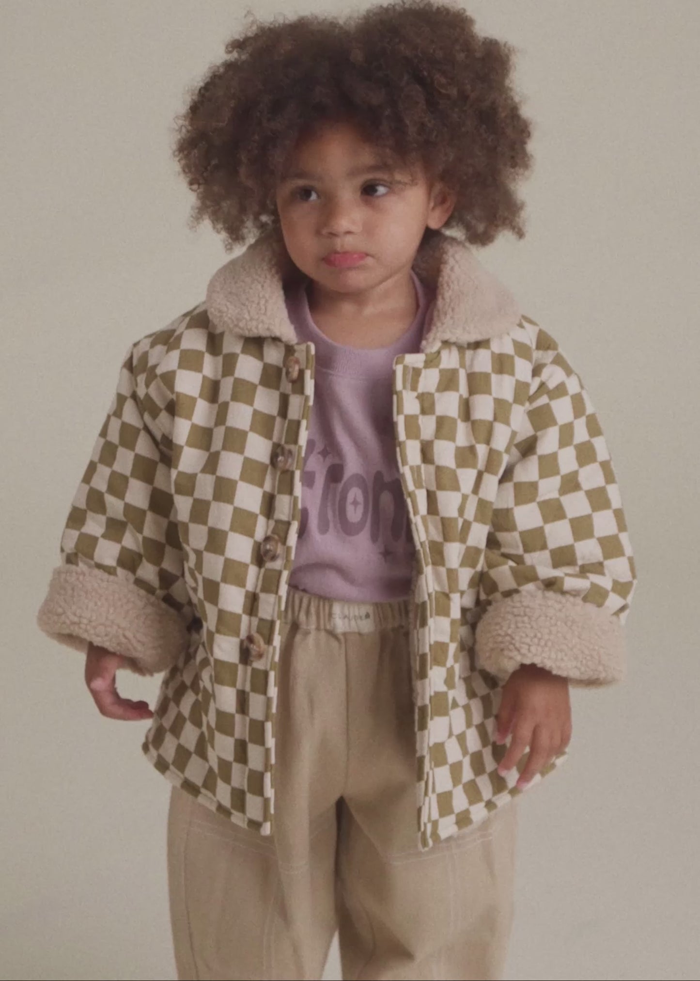 Emery Coco Checkerboard Coat - PDP video