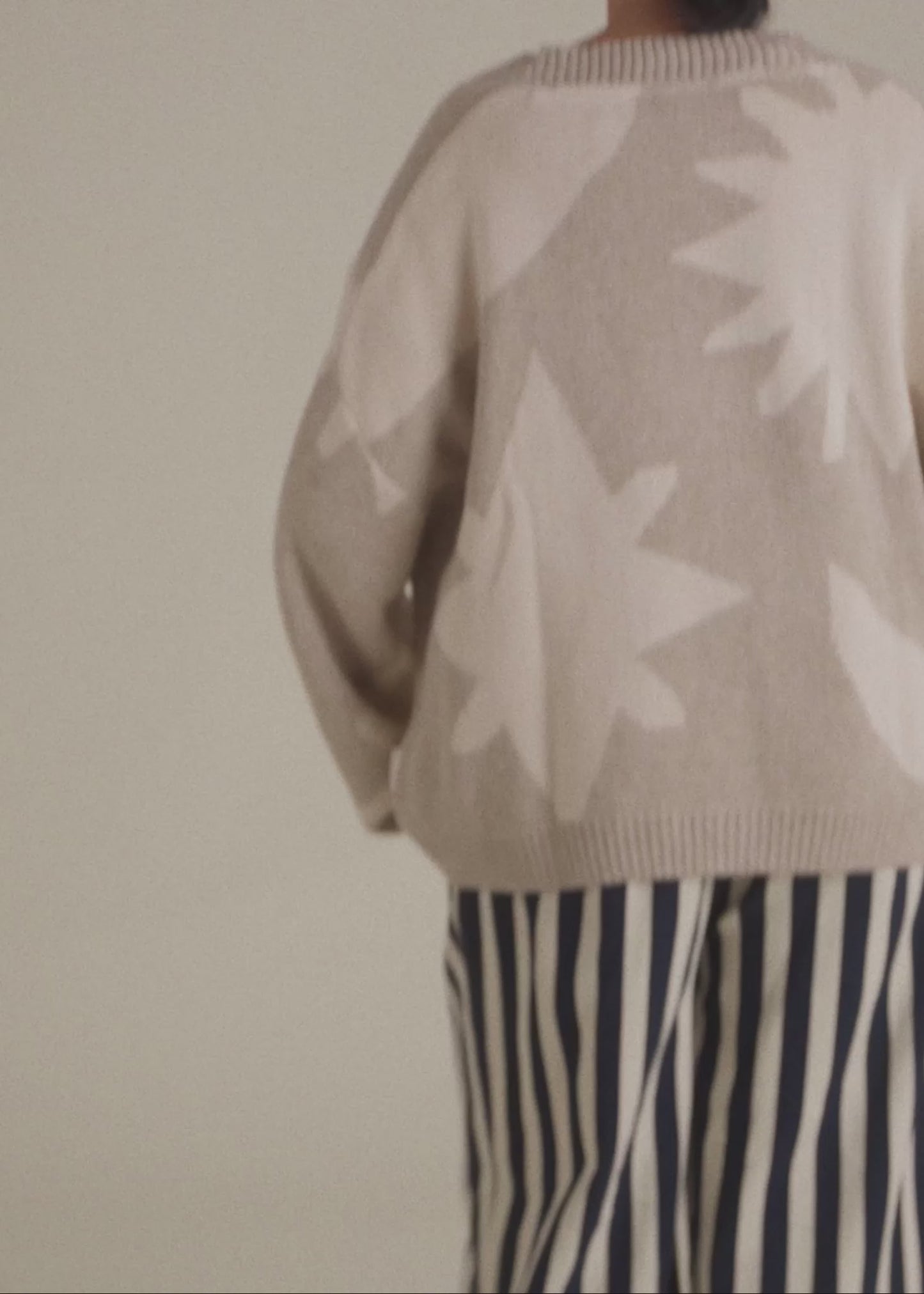 Abstract Neutral Moon Star Cardigan - PDP video