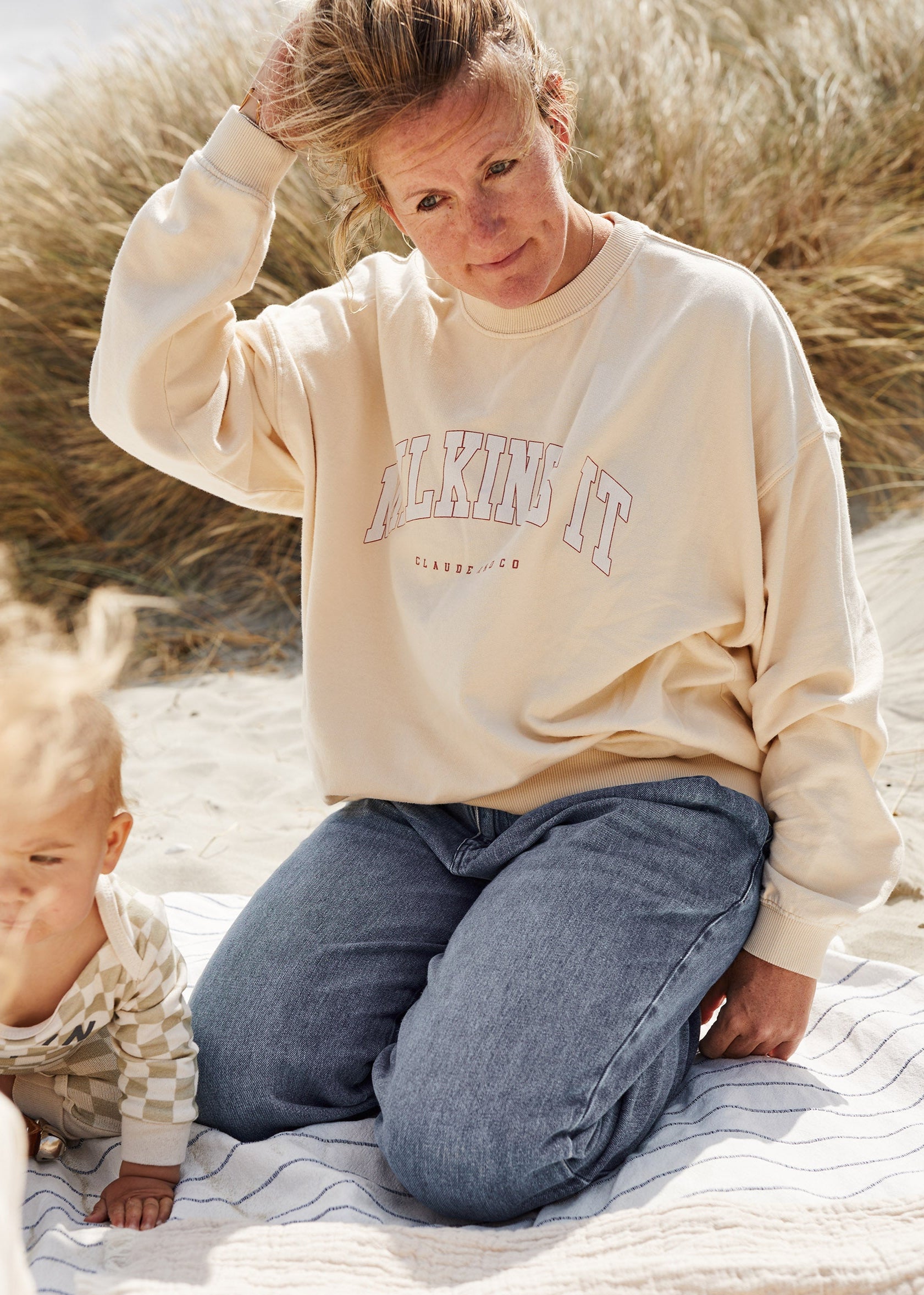 Milking It ® College Sweater Adult - Oat – Claude & Co