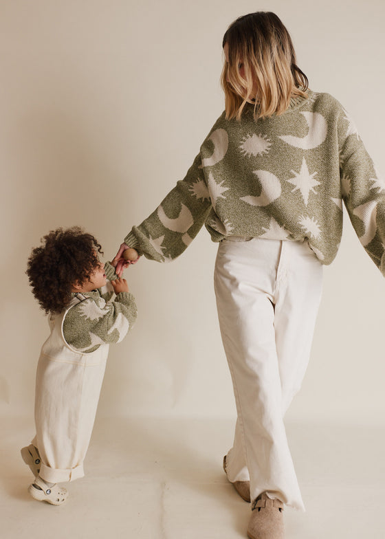 Cozmo Matcha Moon Star Sweater Adult