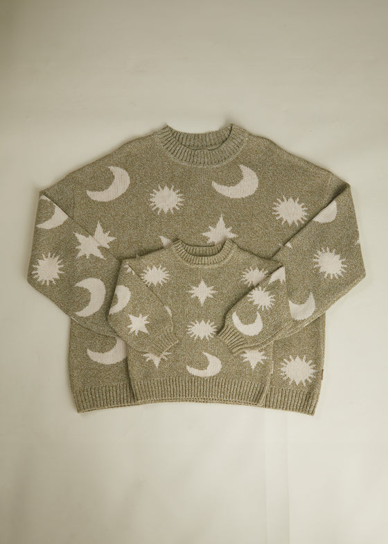 Cozmo Matcha Moon Star Sweater Adult