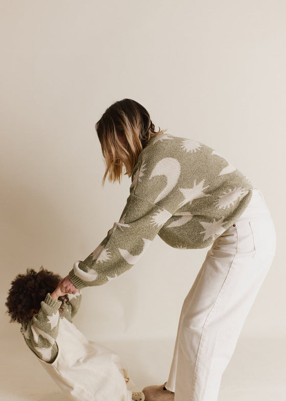 Cozmo Matcha Moon Star Sweater Adult