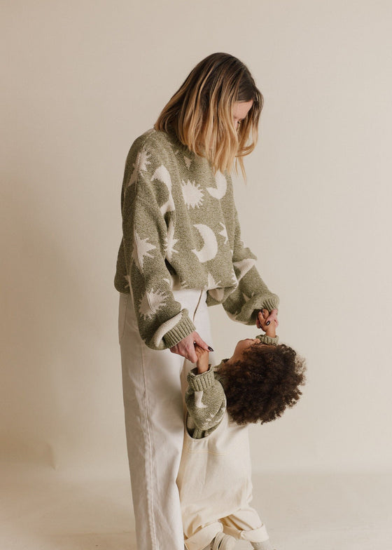 Cozmo Matcha Moon Star Sweater Adult