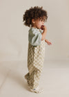 Cecile Olive Check Dungaree