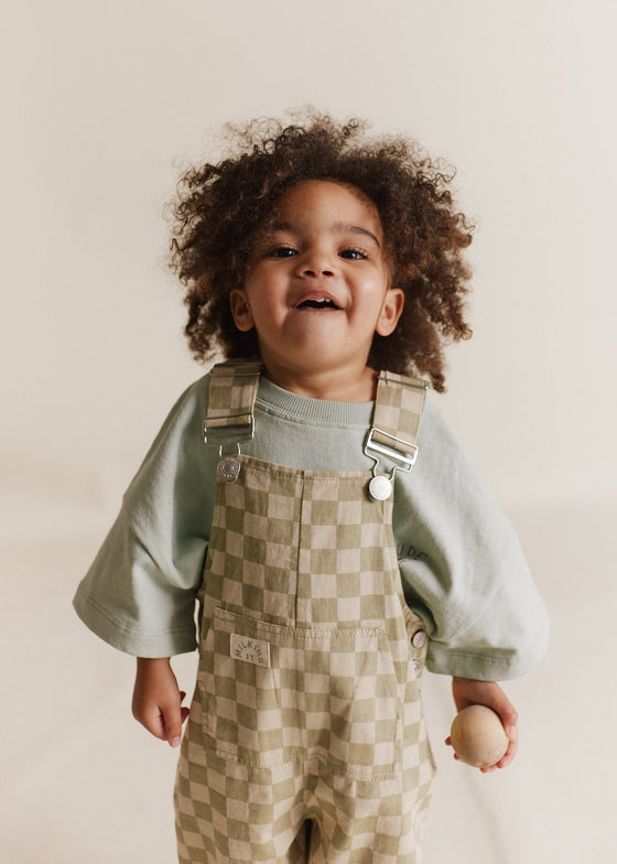 Cecile Olive Check Dungaree