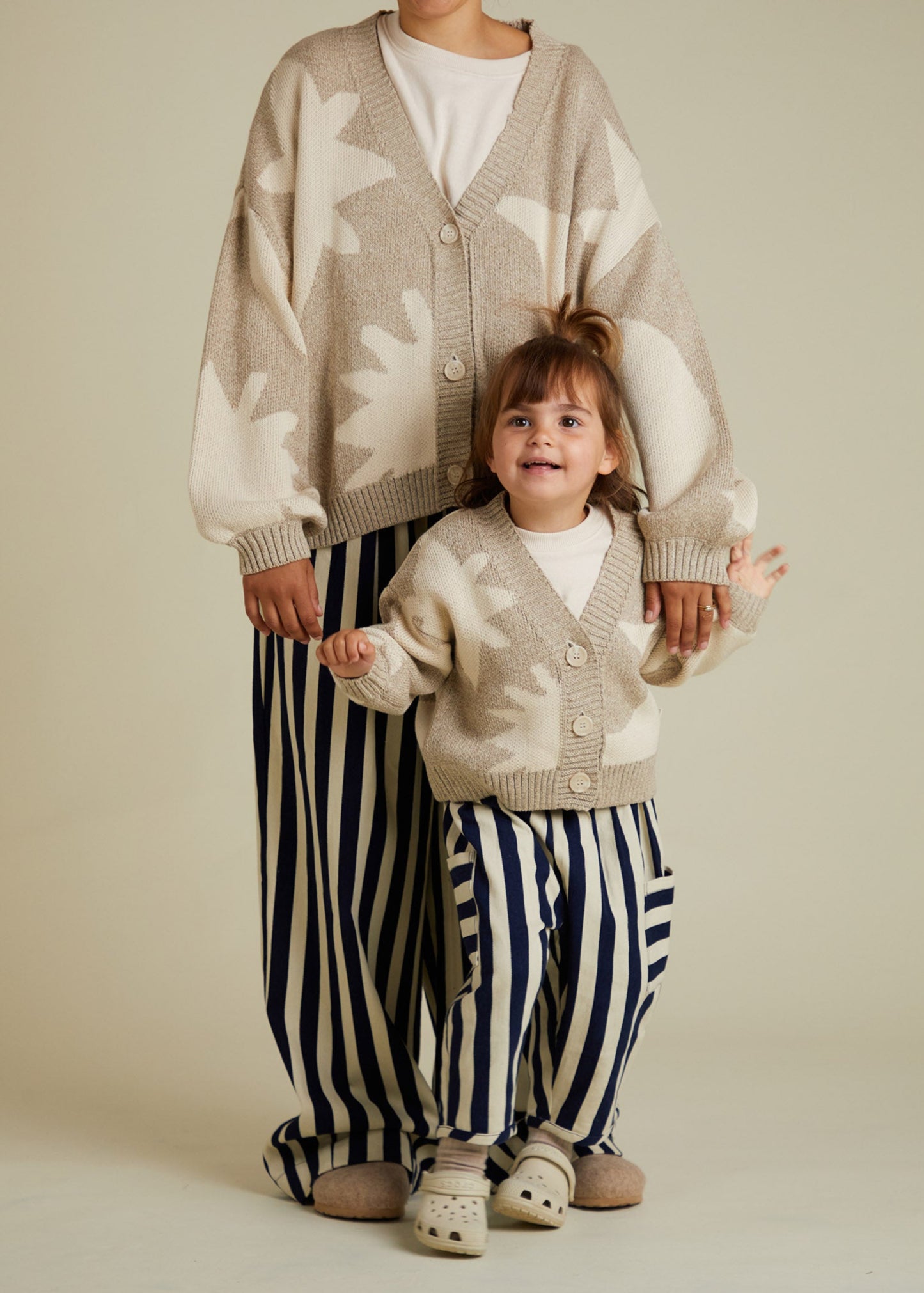 Abstract Neutral Moon Star Cardigan - mini me