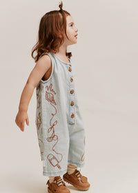 Cali Terracotta Embroidered Overall