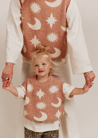 Cozmo Russet Moon Star Sweater Vest
