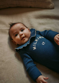 Bobbi Navy Collar Bib