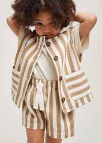 Riley Hazelnut Stripe Gilet
