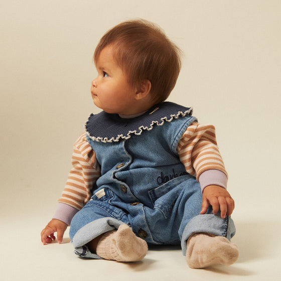 Rib Collar Bib Navy