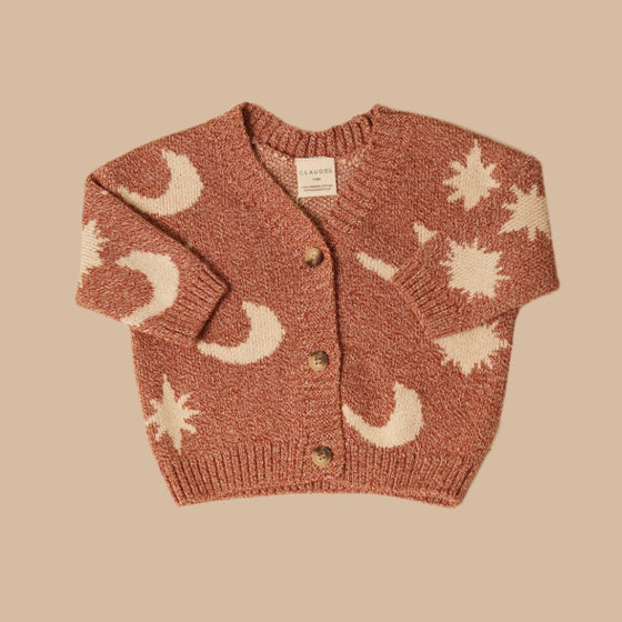 Baby Moon Knit Cardigan Russet