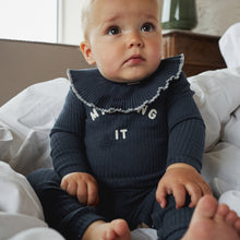  Rib Collar Bib Navy