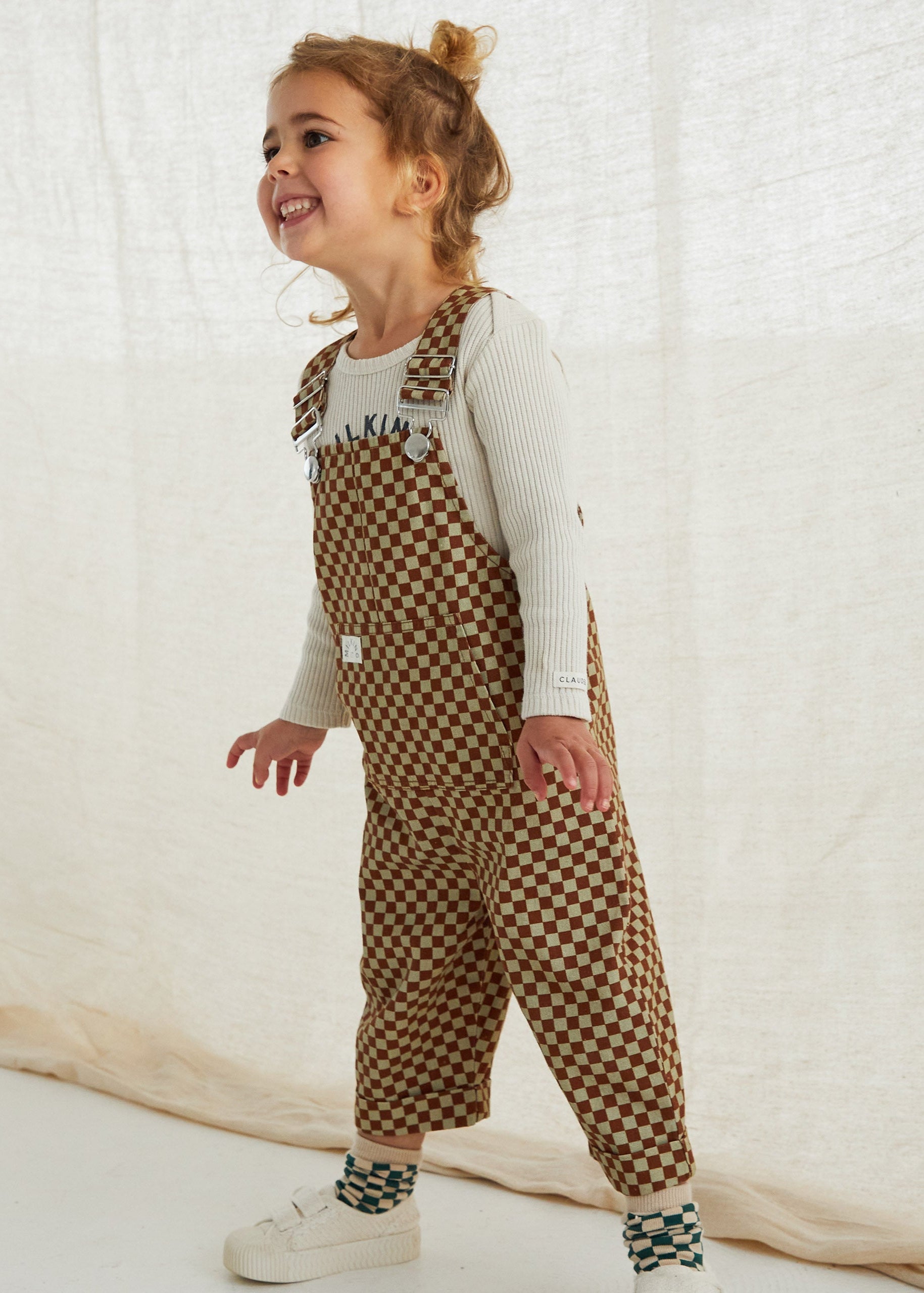 ボトムス bel & bow / Checkerboard Dungaree Amazon.com: Women's Classic Checkerboard Bib Overalls