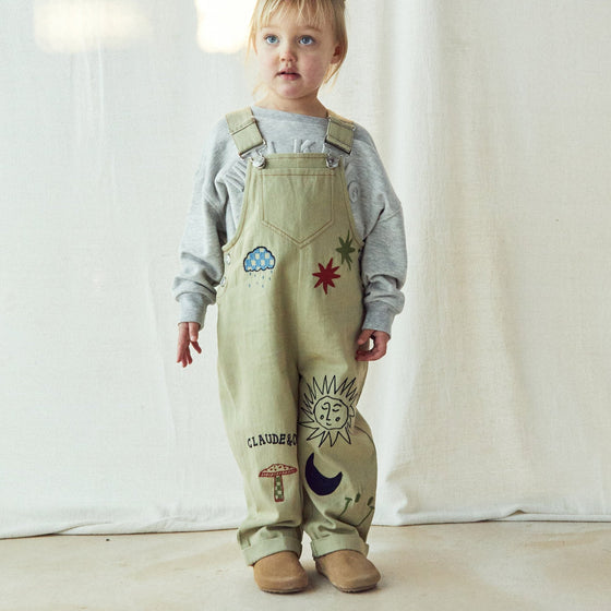 Piper Embroidery Dungaree Olive