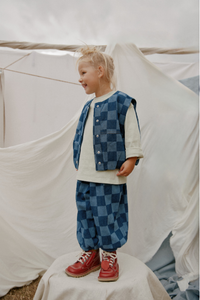 Rumi Checkerboard Denim Gilet