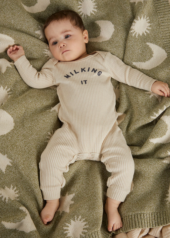 Cozmo Matcha Moon Star Blanket